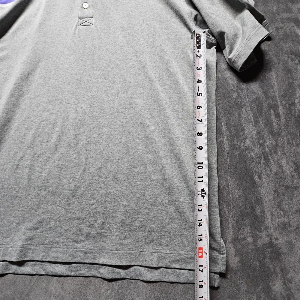 FootJoy Mens Gray Purple Striped Performance Golf Polo Shirt‎ Short Sleeve L